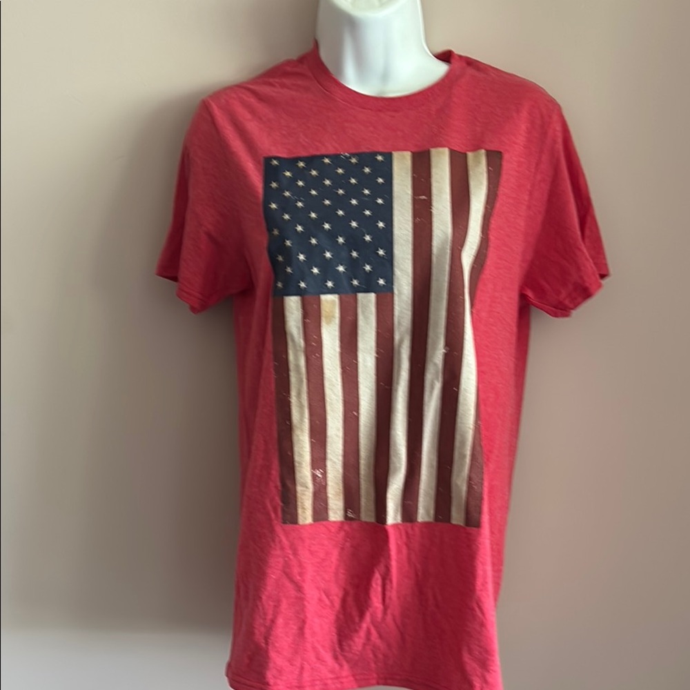 Well Worn Red American Flag Tee
